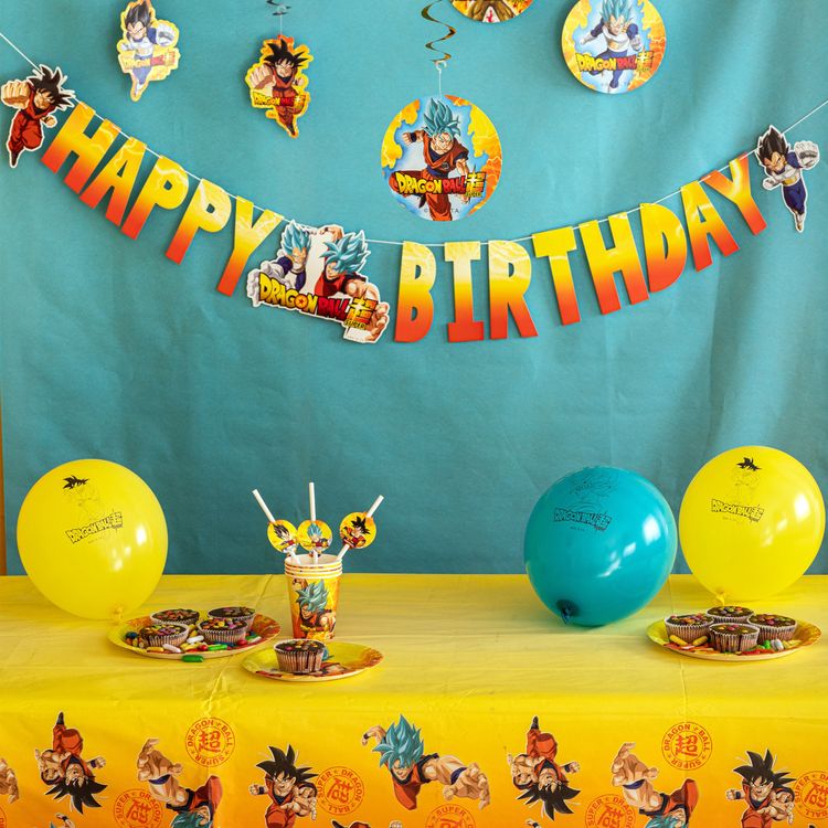 XXL Dragon Ball Party-Set Kindergeburtstag 73-tlg. Party-Deko Tischdeko Deko Dekoration Kindergeburtstag Geburtstag Manga Anime Comic Filmheld Party-Geschirr