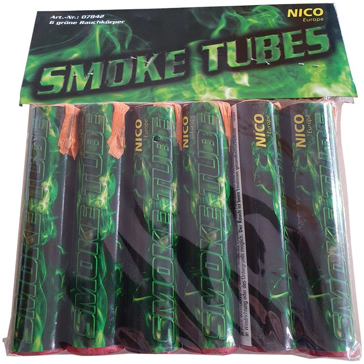 Nico Smoke Tubes Grün - 6 Rauchfackeln je 50 Sek. Nico Smoke Tubes Grün - 6 Rauchfackeln je 50 Sek. farbiger Rauch