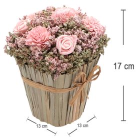 Blumenstrauß groß rosa Rosen Kunstlumen Blumen-Deko Hochzeit Geburtstag Wohn-Deko Accessoire Blumen Tisch-Deko für jeden Anlass