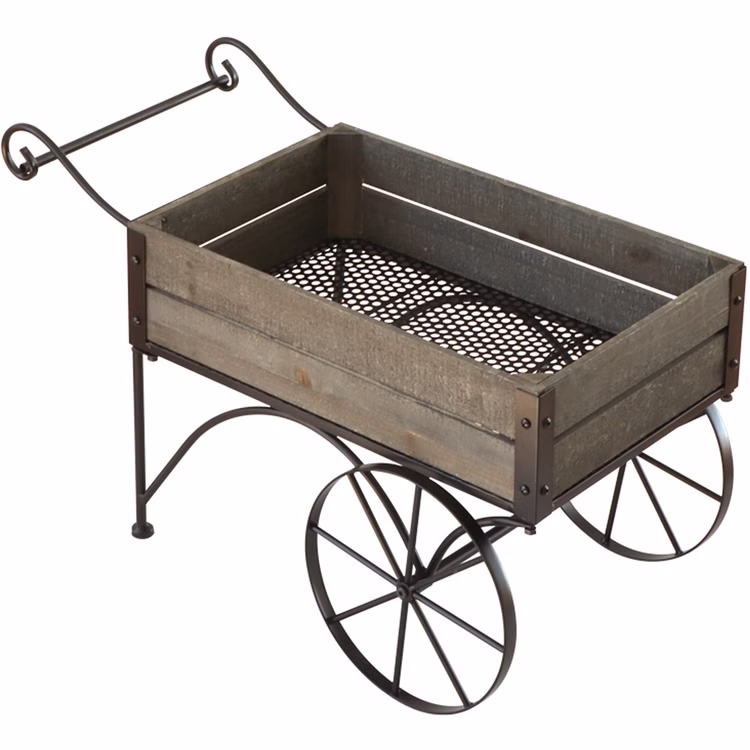 Deko-Wagen Schubkarre aus Metall & Holz mit Rädern 63 cm lang Blumen-Deko Vintage Hochzeit Geburtstag Party-Deko Garten Dekoration Balkon Wohnzimmer Deko-Wagen Schubkarre aus Metall & Holz mit Rädern 63 cm lang Blumen-Deko Vintage Hochzeit Geburtstag Party-Deko Garten Dekoration Balkon Wohnzimmer