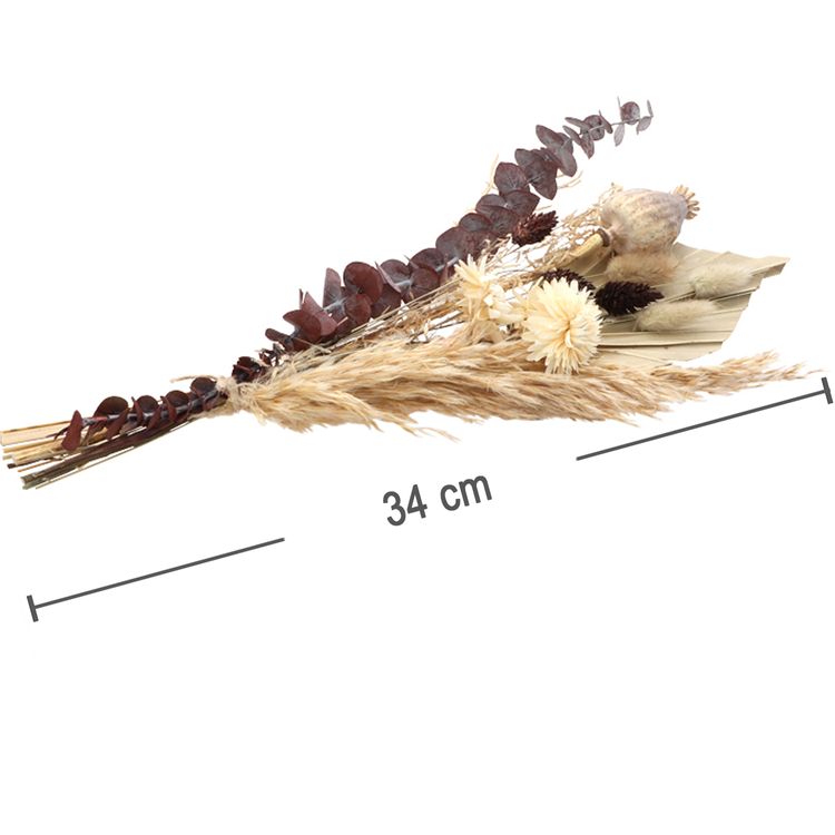 Trockenblumen gemischt Gerbst-Strauß 34 cm lang Tisch-Deko Hochzeit Geburtstag Herbst-Deko DIY Basteln Dekoration