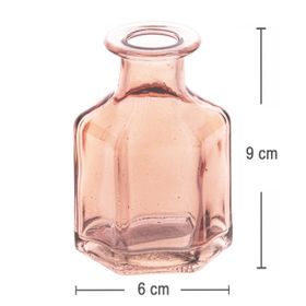 Vase Altrosa Terracotta Glasvase 6 x 9 cm sechseckig Deko-Vase Hochzeits-Tisch Geburtstag Hochzeit Garten-Party Wohn-Accessoire Dekoration Tisch-Deko