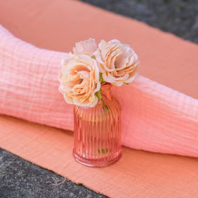 Glasvase Rosa Vase 13,5 cm hoch Ø 5 cm Blumenvase Tisch-Deko Geburtstag Hochzeit Garten-Party Wohn-Accessoire Dekoration