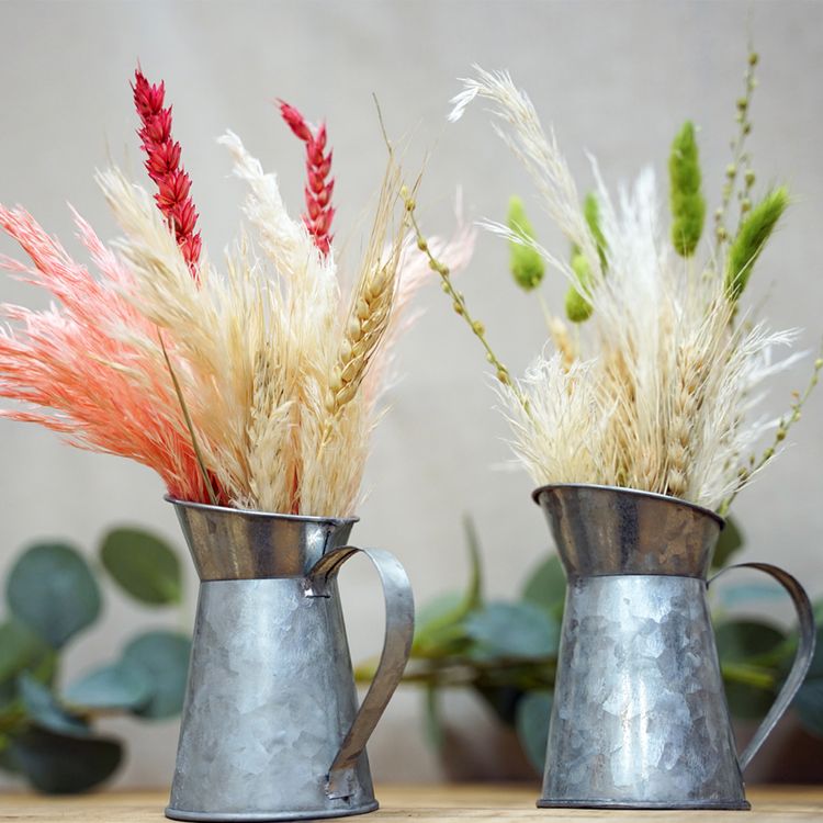 Deko Milchtopf & Kanne mit Griff in Zink-Optik 2-tlg. Tisch-Deko Vase Hochzeit Deko Milchtopf & Kanne mit Griff in Zink-Optik 2-tlg. Tisch-Deko Vase Kerzenhalter Milchkanne DIY Tisch-Deko Hochzeit Geburtstag Party-Deko Dekoration