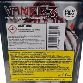 Vampir 3 Feuerwerk Batterie 30 Sek. von Pyrotrade - für Silvester oder Geburtstagsfeuerwerk