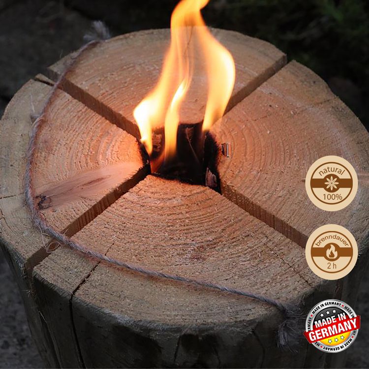 6x Schwedenfeuer 21 cm x 23 cm Brenndauer 120 min Holz Kamin Feuerschale Osterfeuer Winterfeuer Sommerfest Garten-Party