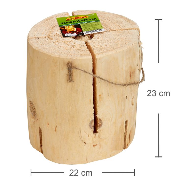 6x Schwedenfeuer 21 cm x 23 cm Brenndauer 120 min Holz Kamin Feuerschale Osterfeuer Winterfeuer Sommerfest Garten-Party