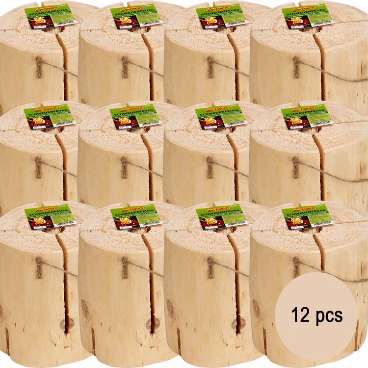 12x Schwedenfeuer 21 cm x 23 cm Brenndauer 120 min Holz Kamin Feuerschale Osterfeuer Winterfeuer Sommerfest Garten-Party 12x Schwedenfeuer 21 cm x 23 cm Brenndauer 120 min Holz Kamin Feuerschale Osterfeuer Winterfeuer Sommerfest Garten-Party