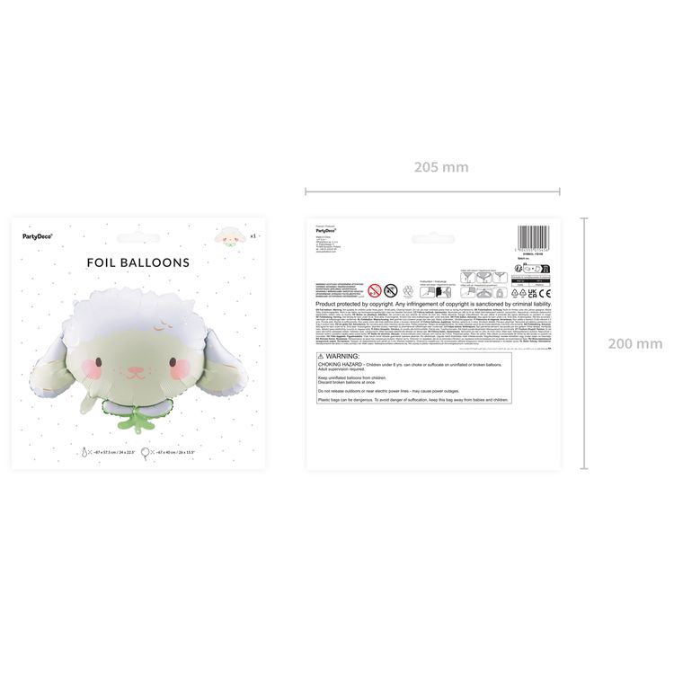 Schaf Folienballon Osterlamm 67 x 40 cm Party-Deko Ostern Schaf Folienballon Osterlamm 67 x 40 cm Party-Deko Ostern Dekoration Ballon Luftballon Geburtstag