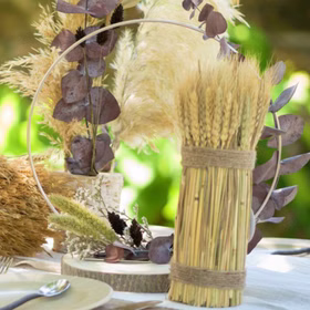 Deko-Ring mit Fuß Gold 30 cm 4 Stück Tisch-Deko Hochzeit Geburtstag Deko für Trockenblumen Dekoration