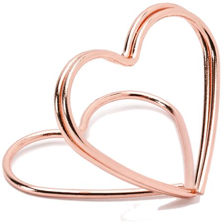 Tischkartenhalter Herzen Roségold 10 Stück 2,5 cm für Hochzeit Geburtstag Fotohalter