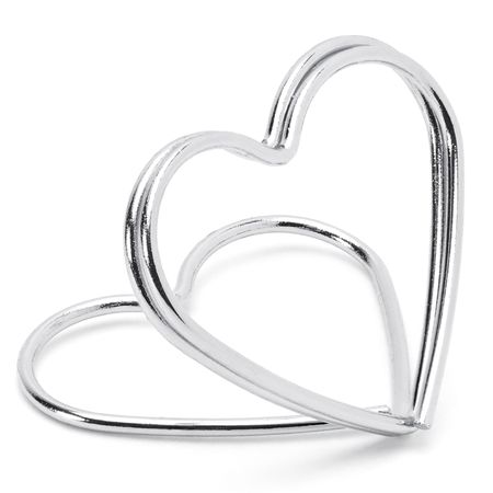 Tischkartenhalter Herzen Silber 10 Stück 2,5 cm für Hochzeit Geburtstag Fotohalter