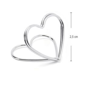 Tischkartenhalter Herzen Silber 10 Stück 2,5 cm für Hochzeit Geburtstag Fotohalter Silberhochzeit Tischdeko Taufe Jugendweihe Kommunion Tisch-Deko Dekoration Zubehör