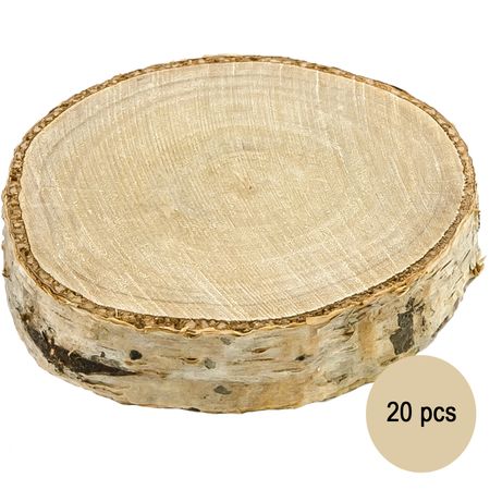 Baumscheibe Birke 20 Stück 4,5-6,5 x 1 cm Holzscheibe Tisch-Deko