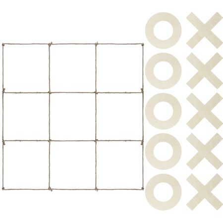 XXL Tic Tac Toe Spiel 120 x 112 cm aus Holz Picknick für Hochzeit Geburtstag