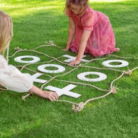 XXL Tic Tac Toe Spiel 120 x 112 cm aus Holz für Picknick für Hochzeit Geburtstag Party-Spiele für Drinnen und Draußen Kinder & Erwachsene