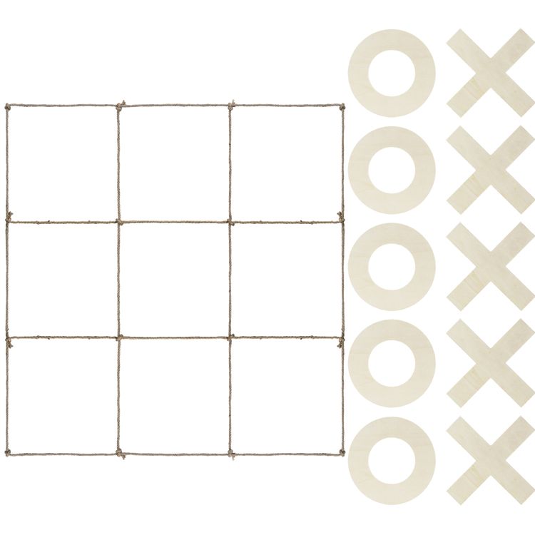 XXL Tic Tac Toe Spiel 120 x 112 cm aus Holz für Picknick für Hochzeit Geburtstag Party-Spiele für Drinnen und Draußen Kinder & Erwachsene