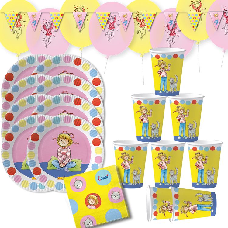 Meine Freundin Conni Party-Set 45-tlg. für Kinder Tisch-Deko Meine Freundin Conni Party-Set 45-tlg. für Kinder Tisch-Deko Party-Zubehör Party-Geschirr Kindergeburtstag Mottoparty