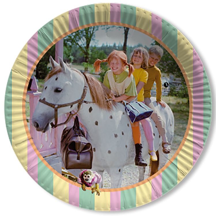 Pippi Langstrumpf Party-Set 45-tlg. Tisch-Deko Party-Zubehör Party-Geschirr Kindergeburtstag Mottoparty