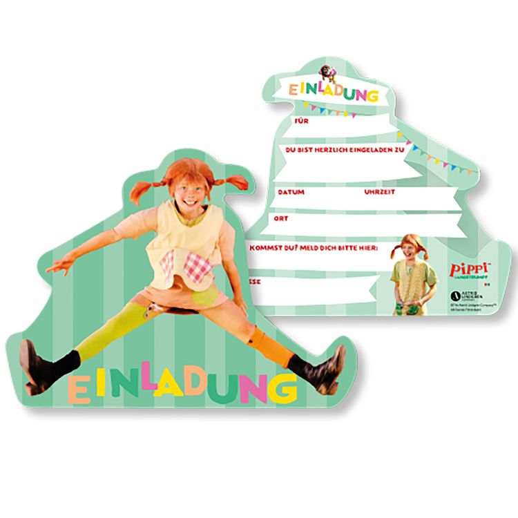 Pippi Langstrumpf XXL Party-Set 78-tlg. Tisch-Deko Party-Zubehör Party-Geschirr Kindergeburtstag Mottoparty