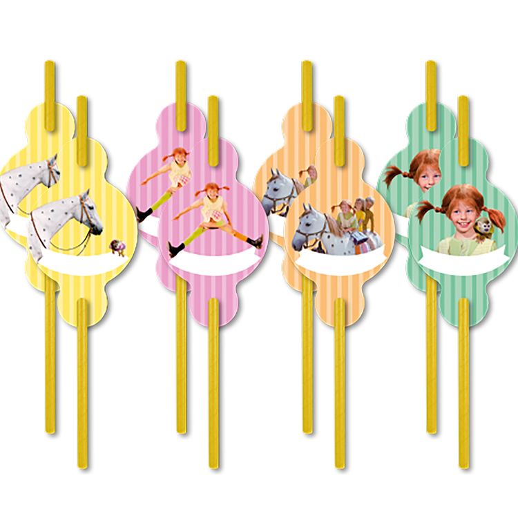 Pippi Langstrumpf XXL Party-Set 78-tlg. Tisch-Deko Party-Zubehör Party-Geschirr Kindergeburtstag Mottoparty