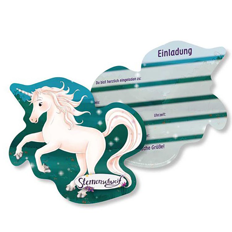 Sternenschweif XXL Party-Set Einhorn 78-tlg. Tisch-Deko Party-Zubehör Einhorn Märchen Kindergeburtstag Geschirr-Dekoration
