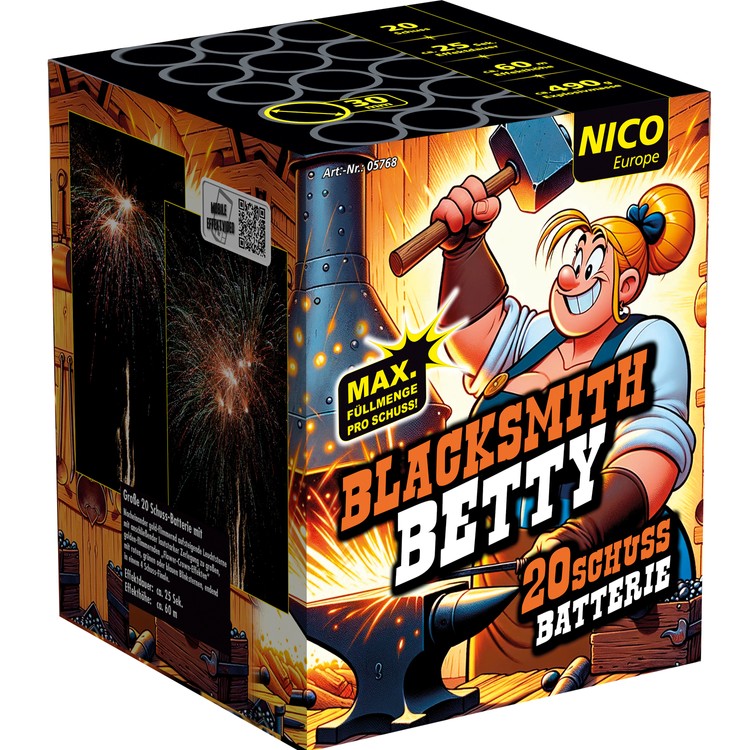 Blacksmith Betty Feuerwerk Batterie 25 Sek. von Nico für Silvester oder Geburtstagsfeuerwerk