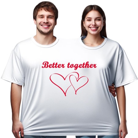 Doppel T-Shirt für 2 Personen mit Spruch Partyspaß für Geburtstage & Hochzeiten
