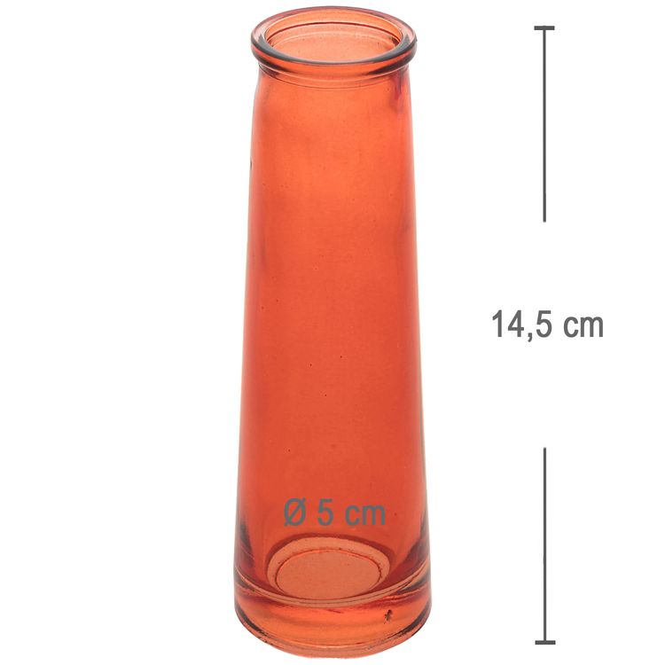 Vase Soliflore Samba 14,5 x 5 cm Blumenvase Deko-Vase Hochzeit Vintage Vase Soliflore Samba Orangefarben von Vorne