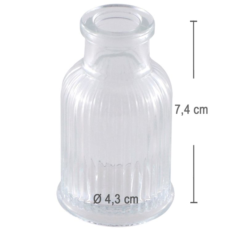 Vase Glasvase 4,3 x 7,4 cm Mini-Vase Deko-Vase Hochzeits-Tisch Geburtstag Gelbe Deko-Vase klein von Vorne