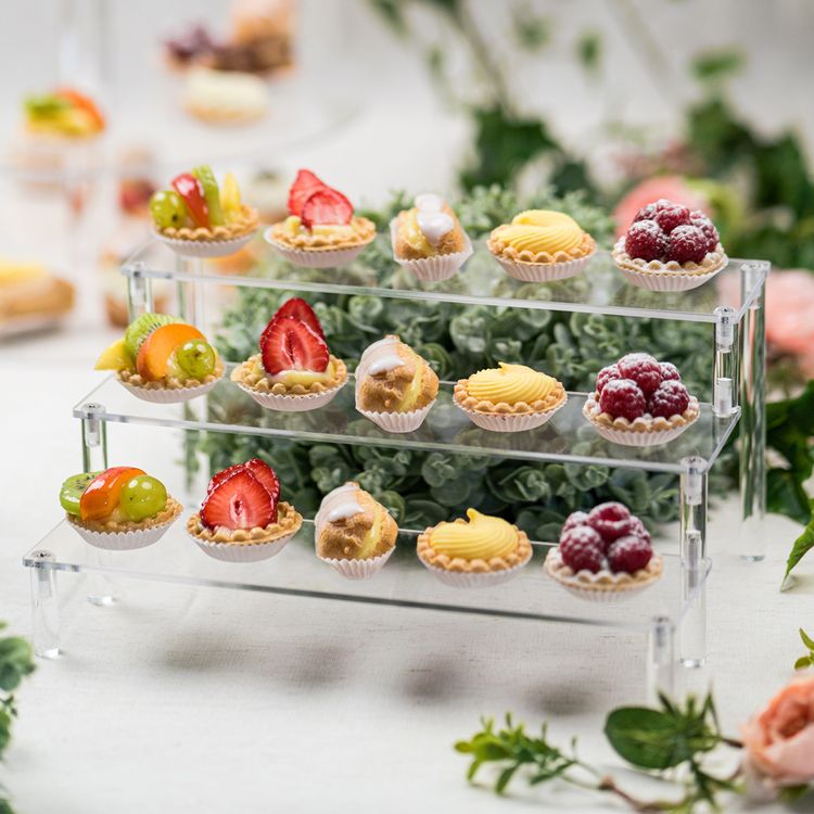 Tortenständer Cupcake Treppe 3-stufig transparentes Acrylglas für Geburtstag Hochzeit Tortenständer Cupcake Treppe 3-stufig transparentes Acrylglas Geburtstag Deko