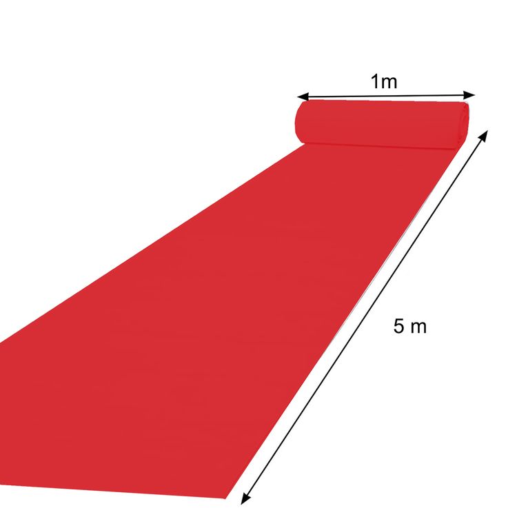 Roter Teppich 1 x 5 m luxuriös mit Samt-Touch roter Läufer Hochzeit Geburtstag Roter Teppichläufer aufgerollt im Garten und mit weißen Blüten bestreut