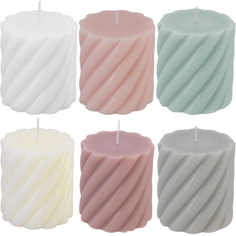 Stumpenkerze mit Zopfmuster Kerzen-Deko in Pastell 7 x 7,5 cm Brenndauer 26 h Stumpenkerze mit Zopfmuster Kerzen-Deko in Pastell 7 x 7,5 cm Brenndauer 26 h