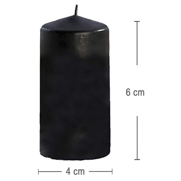 Stumpenkerze Schwarz 4 x 6 cm kleine Kerze Brenndauer 16h Halloween Deko Stumpenkerze Schwarz 4 x 6 cm kleine Kerze Brenndauer 16h Halloween Deko