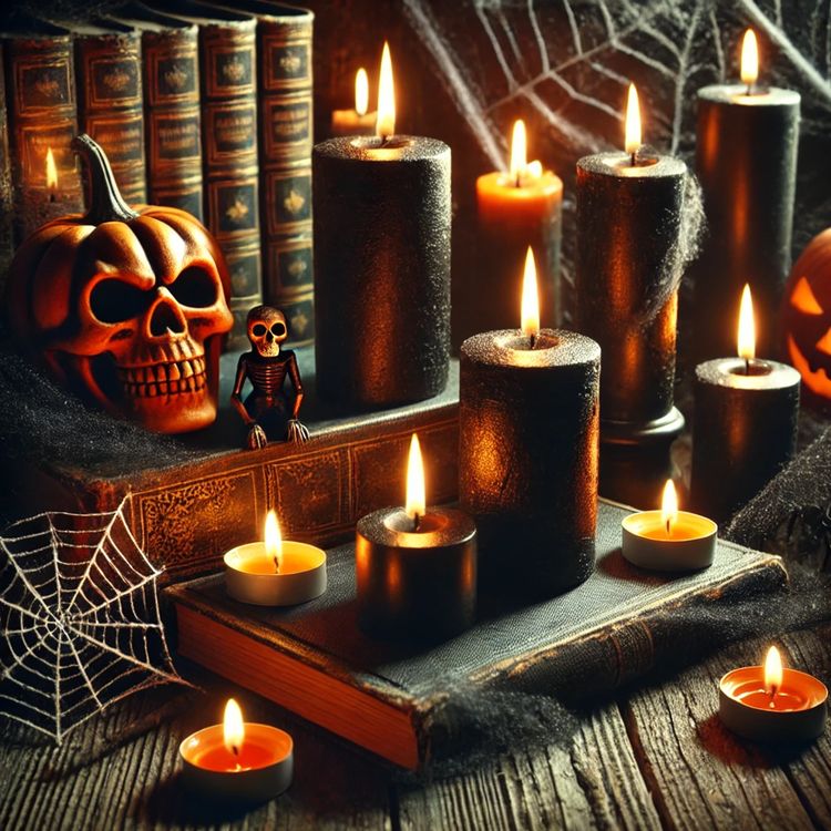 Stumpenkerze Schwarz 4 x 6 cm kleine Kerze Brenndauer 16h Halloween Deko Stumpenkerze Schwarz 4 x 6 cm kleine Kerze Brenndauer 16h Halloween Deko