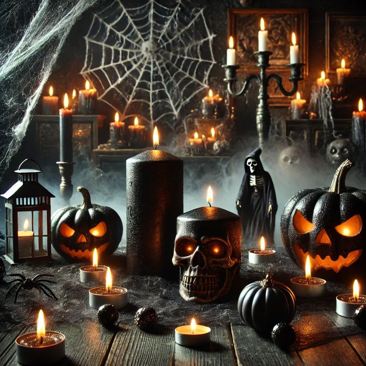 Stumpenkerze Schwarz 4 x 6 cm kleine Kerze Brenndauer 16h Halloween Deko Stumpenkerze Schwarz 4 x 6 cm kleine Kerze Brenndauer 16h Halloween Deko