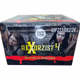 Exorzist 4 Feuerwerksverbund mit insgesamt 100 Schuss, für Silvester, Hochzeiten, Geburtstage uvm. Exorzist 4 Feuerwerksverbund mit insgesamt 100 Schuss, für Silvester, Hochzeiten, Geburtstage uvm.