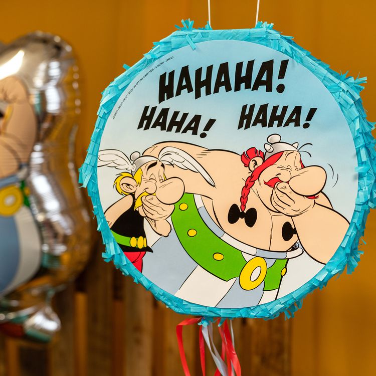 Asterix und Obelix Pinata rund 40 cm blau Comic Party-Zubehör Deko