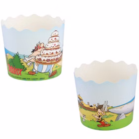 Muffinformen aus Papier mit Asterix und Obelix-Motiven