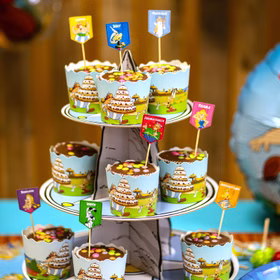 Detailaufnahme Asterix und Obelix Muffin-Förmchen von Vorne 