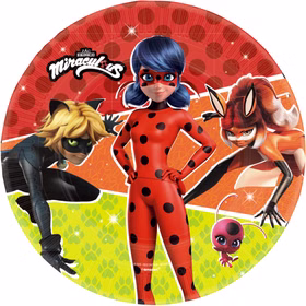 Miraculous Party-Set Ladybug & Cat-Noir Tisch-Deko 40-tlg. Party-Zubehör Kindergeburtstag gedeckter Tisch Geschirr Party-Geschirr Fasching Karneval Mottoparty Miraculous Teller
