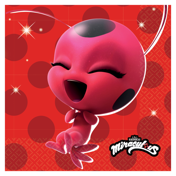 Übersicht Party-Set Miraculous mit Pappgeschirr bestehend aus 40 Teilen