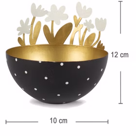 Schale aus Metall mit 6 Blumen Schwarz Gold Teelicht Ostern Frühling Tisch-Deko Osternest Dekoration Osterfest 15460-Schale-aus-Metall-mit-6-Blumen-Schwarz-Gold-Teelicht-Ostern-Fruehling-Tisch-Deko_1.jpg