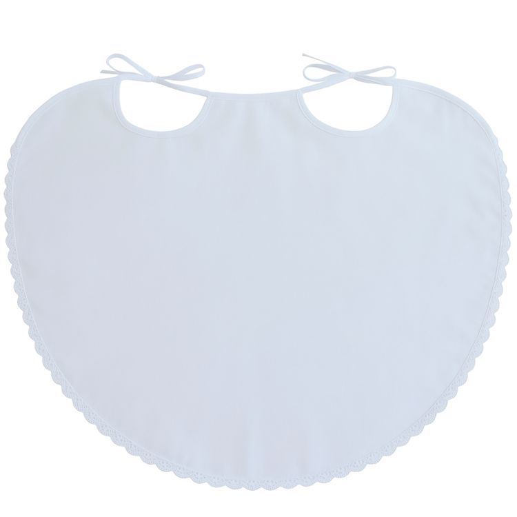 Doppel-Lätzchen weiß mit Spitze Hochzeit Party-Gag für Braut & Bräutigam Braut & Bräutigam tragen das Doppel-Lätzchen und schneiden gemeinsam die Hochzeitstorte an