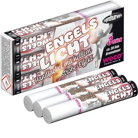Engelslicht Bengalfeuer Weiß blinkend - 3 Stück