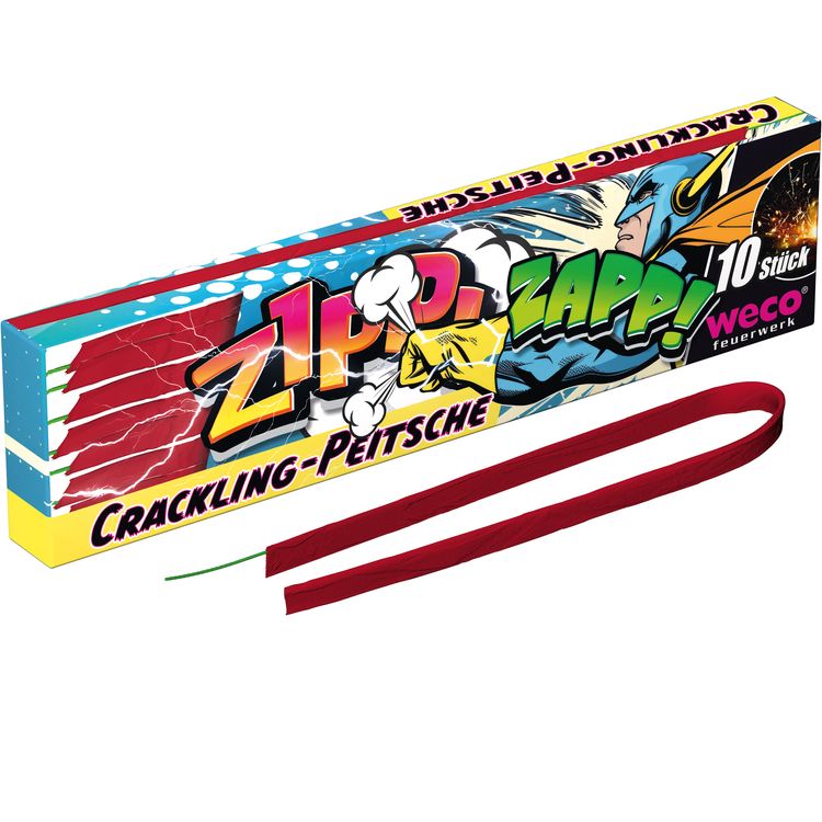 Zippi Zapp Crackling-Peitsche Leuchtfeuerwerk, Silvesterfeuerwerk