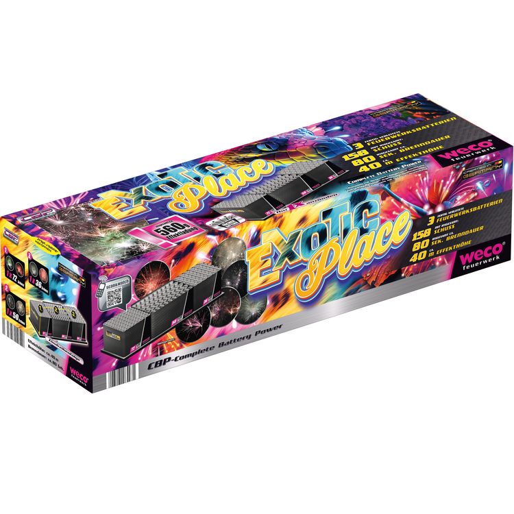 Exotic Place Verbundfeuerwerk 80 Sek. von Weco Silvesterfeuerwerk, Geburtstagsfeuerwerk