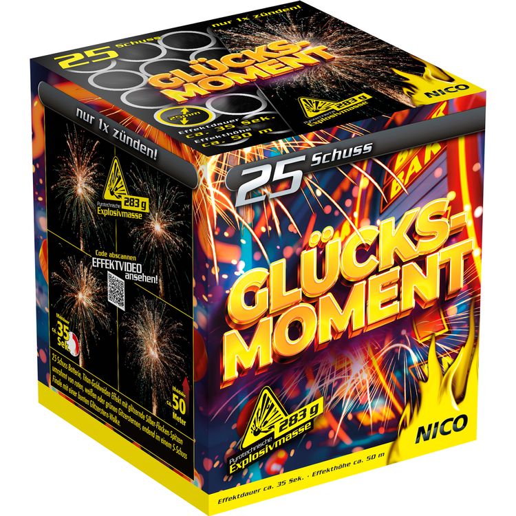 Glücksmoment  Feuerwerk Batterie 35 Sek. von Nico für Silvester oder Geburtstagsfeuerwerk