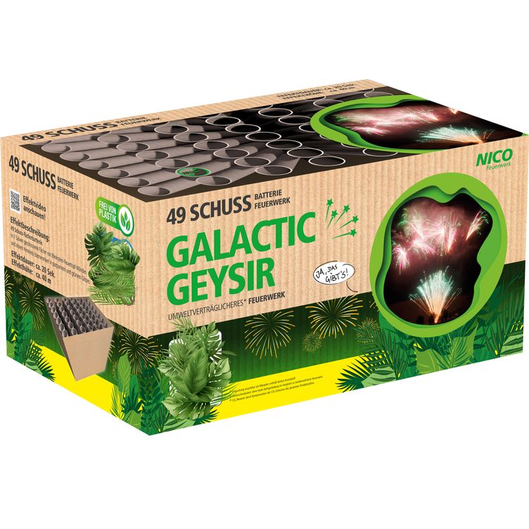 Galactic Geysir Feuerwerk Batterie 20 Sek. von Nico für Silvester oder Geburtstagsfeuerwerk