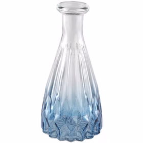 Glasvase Alexandrin Blau 14,5 cm Deko-Vase mit Farbverlauf Tischvase für Blumen & Dekoration Tisch-Deko Hochzeit Geburtstag Blumenvase dekorative Vase gedeckter Tisch Glasvase Alexandrin Blau 14,5 cm Deko-Vase mit Farbverlauf Tischvase von Vorne